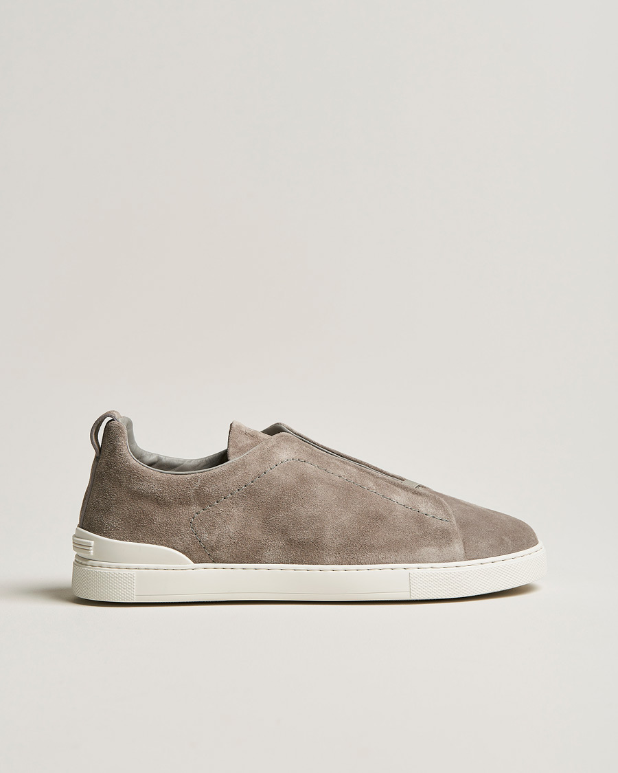 Uomini | Zegna Triple Stitch Sneakers Grey Suede | Zegna | Triple Stitch Sneakers Grey Suede