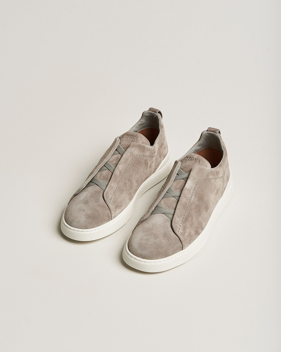 Uomini | Zegna Triple Stitch Sneakers Grey Suede | Zegna | Triple Stitch Sneakers Grey Suede
