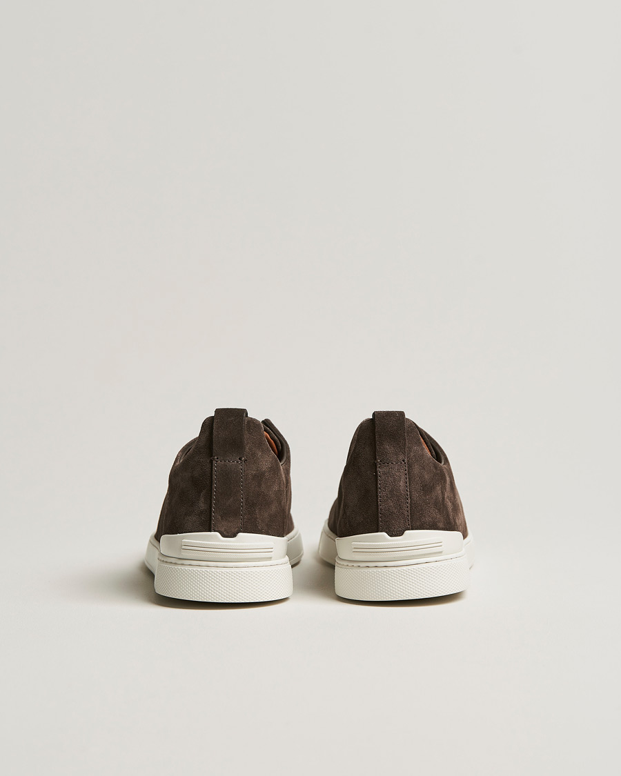Uomini | Zegna Triple Stitch Sneakers Dark Brown Suede | Zegna | Triple Stitch Sneakers Dark Brown Suede
