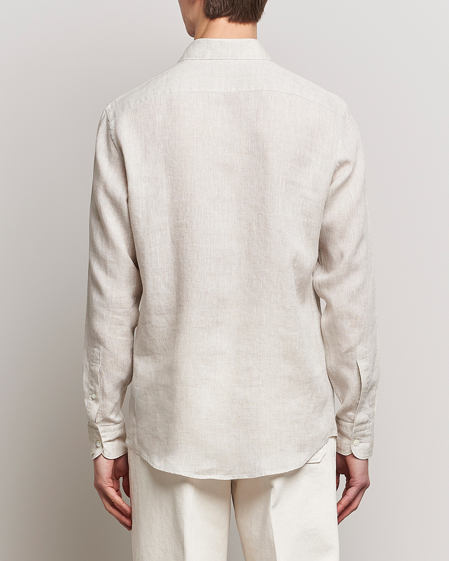 Uomini | Camicie | Zegna | Slim Fit Linen Shirt Light Beige