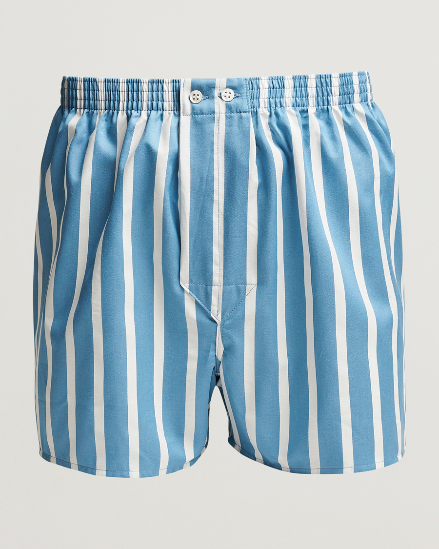 Uomini | Biancheria intima | Derek Rose | Classic Fit Striped Cotton Boxer Shorts Blue/White