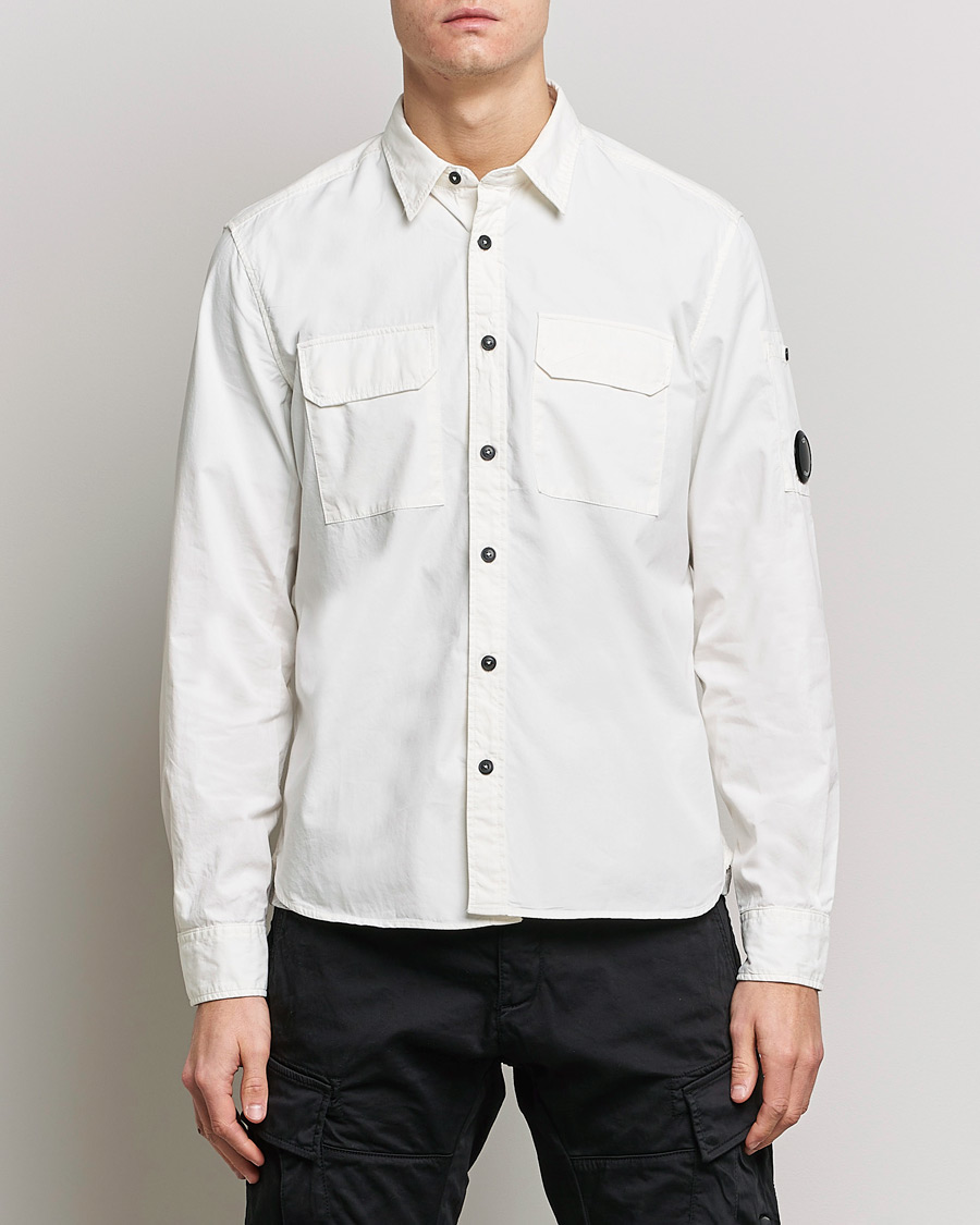 Uomini | Camicie | C.P. Company | Garment Dyed Gabardine Shirt Jacket White