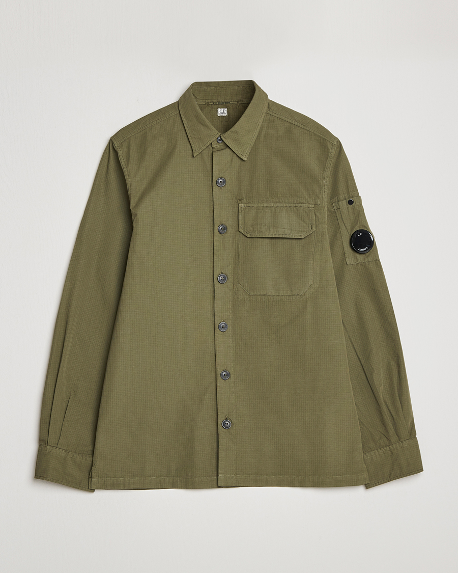 Uomini | Camicie | C.P. Company | Cotton Rip Stop Overshirt Green