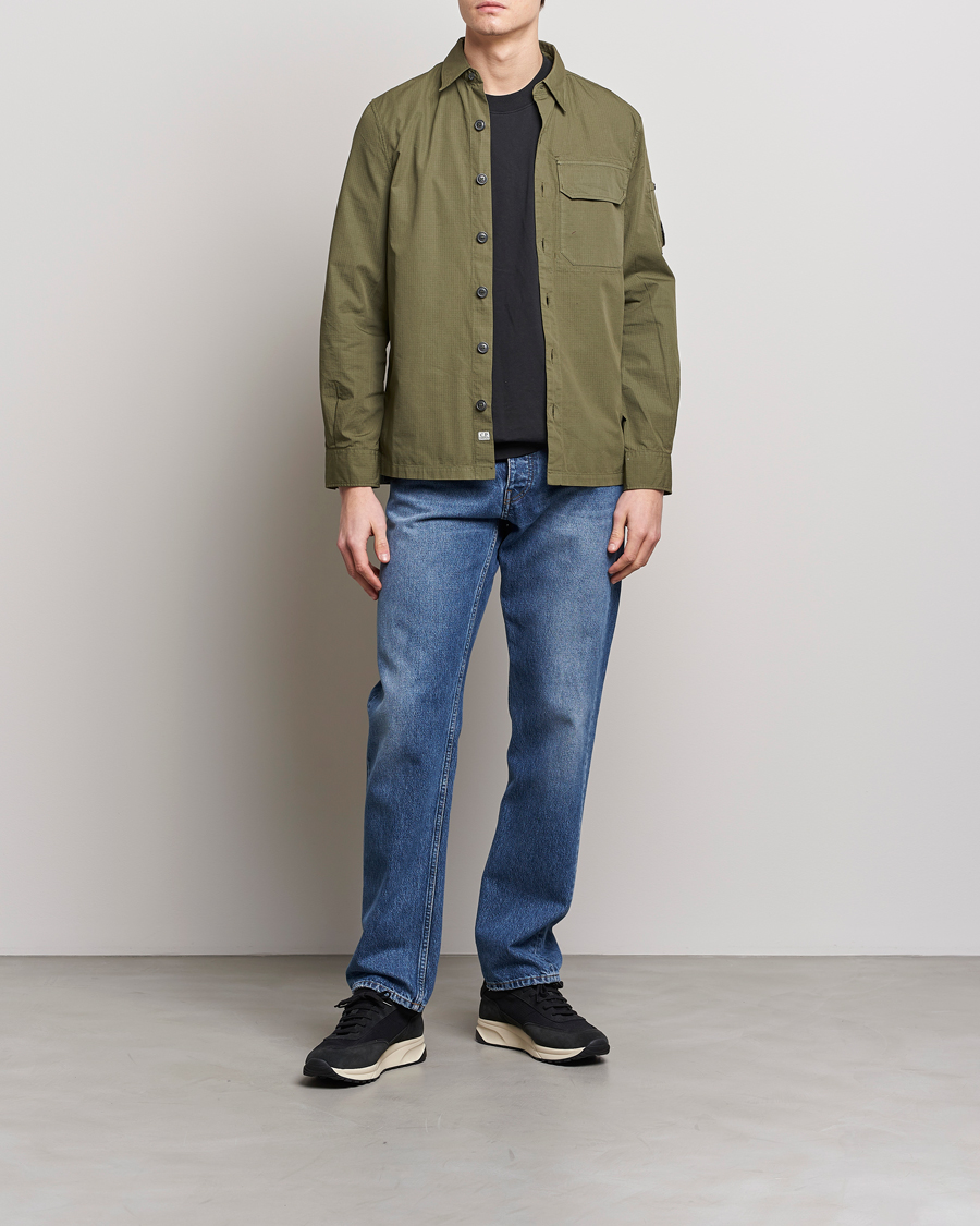 Uomini | Camicie | C.P. Company | Cotton Rip Stop Overshirt Green