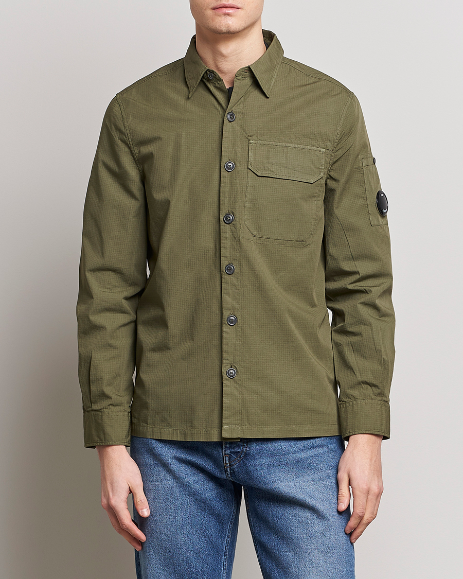 Uomini | Camicie | C.P. Company | Cotton Rip Stop Overshirt Green