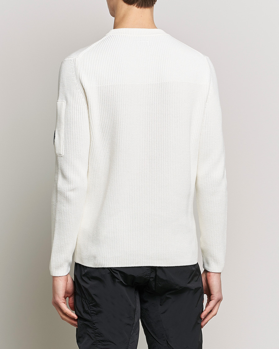Uomini | Maglieria | C.P. Company | Sea Island Knitted Cotton Crew Neck White