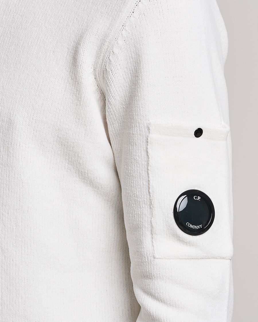 Uomini | Maglieria | C.P. Company | Cotton Chenille Crew Neck White