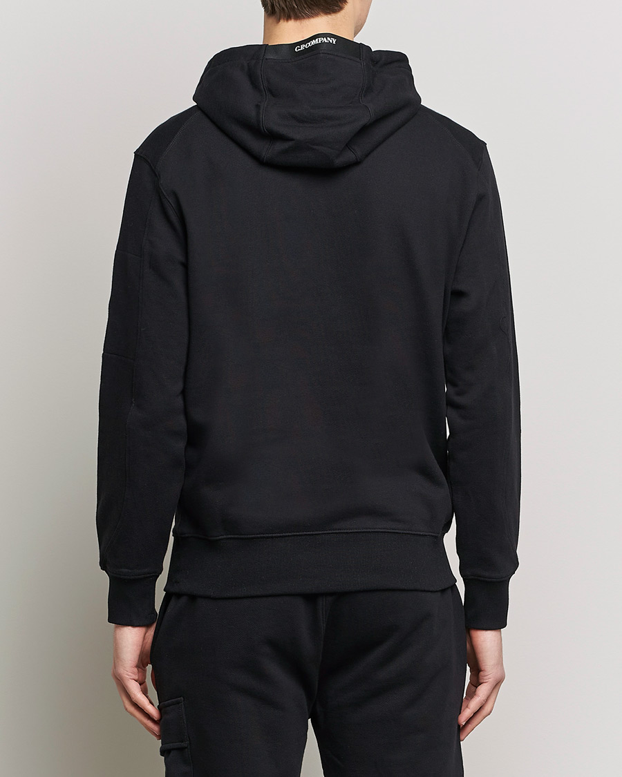 Uomini | Maglieria | C.P. Company | Diagonal Raised Fleece Hooded Lens Sweatshirt Black