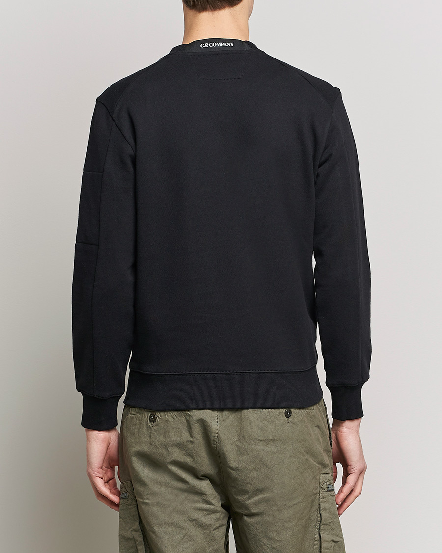 Uomini | Maglieria | C.P. Company | Diagonal Raised Fleece Lens Sweatshirt Black