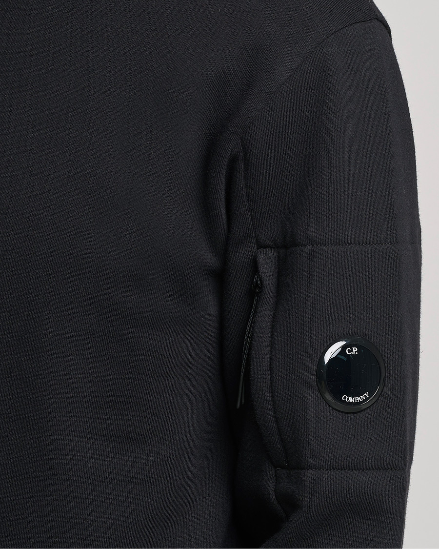 Uomini | Maglieria | C.P. Company | Diagonal Raised Fleece Lens Sweatshirt Black