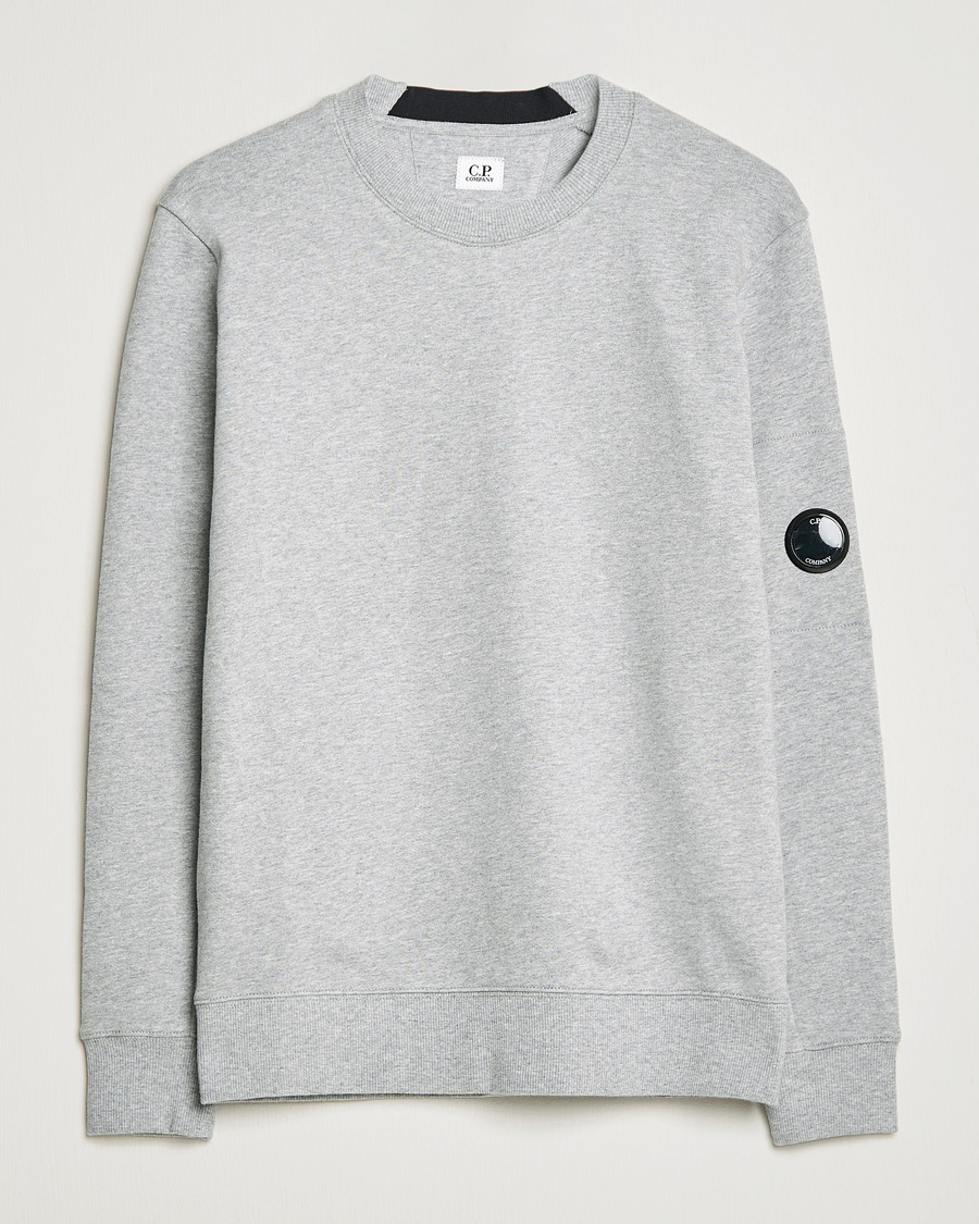 Uomini | Maglieria | C.P. Company | Diagonal Raised Fleece Lens Sweatshirt Grey