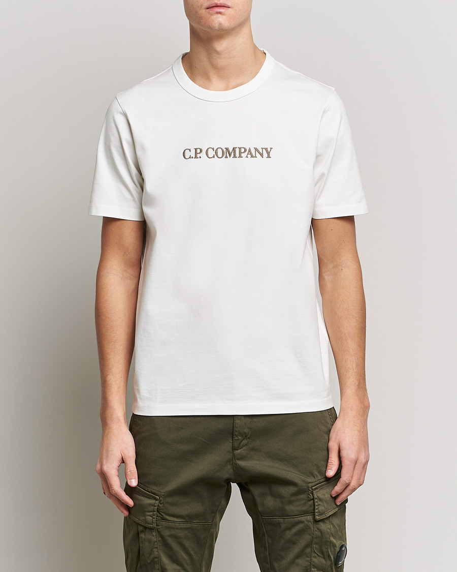 Uomini | T-shirt | C.P. Company | Heavy Mercerized Cotton Logo Tee White