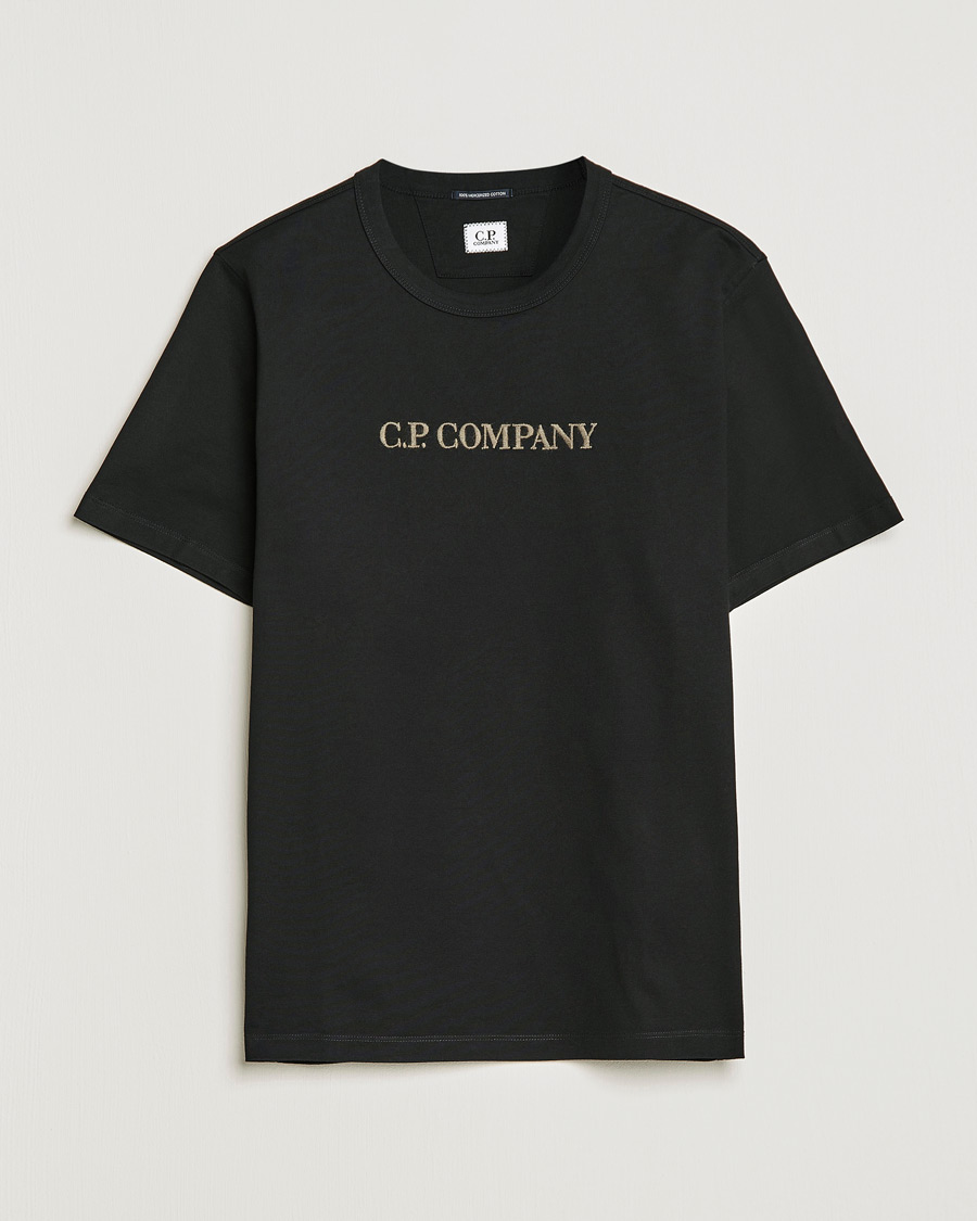Uomini | T-shirt | C.P. Company | Heavy Mercerized Cotton Logo Tee Black