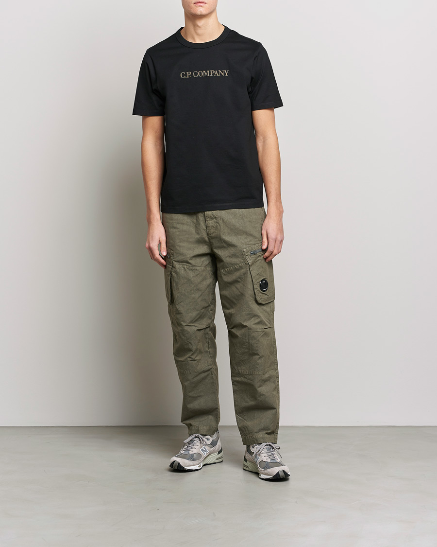 Uomini | T-shirt | C.P. Company | Heavy Mercerized Cotton Logo Tee Black