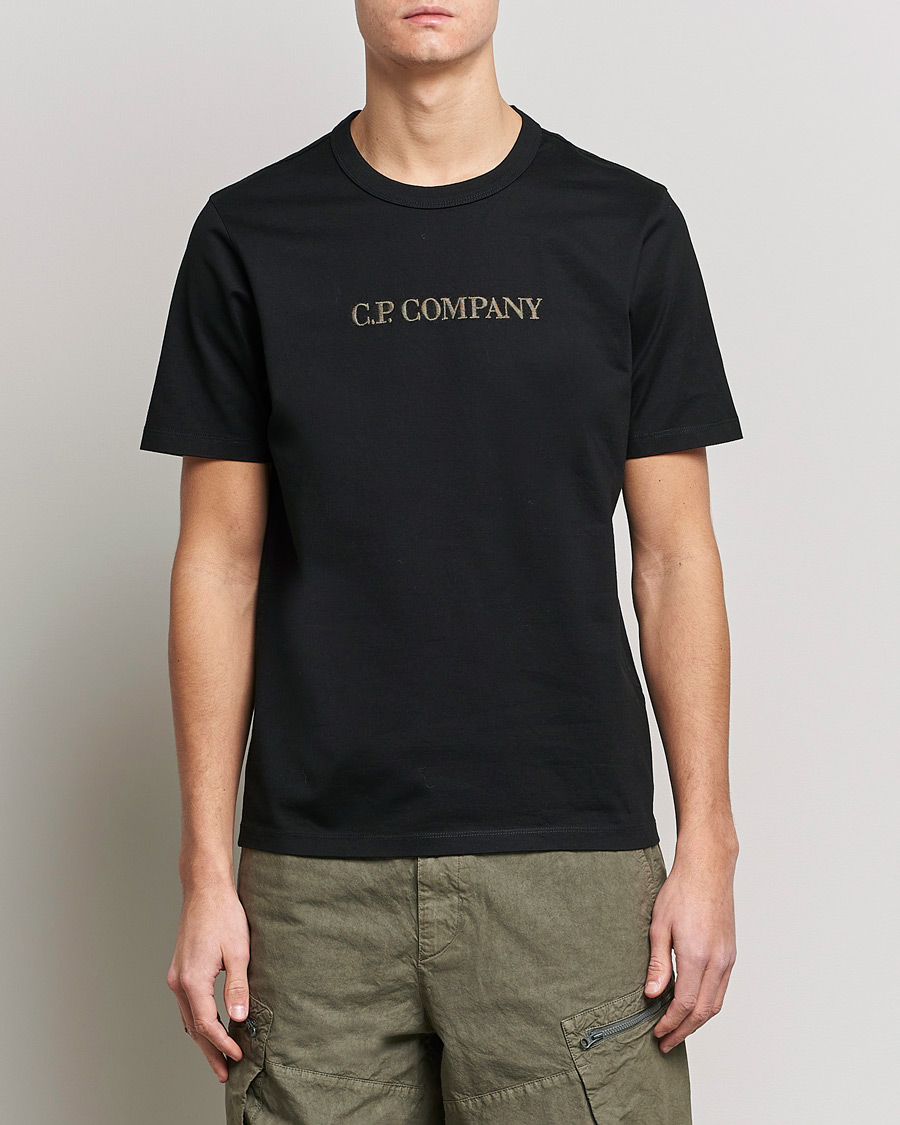 Uomini | T-shirt | C.P. Company | Heavy Mercerized Cotton Logo Tee Black
