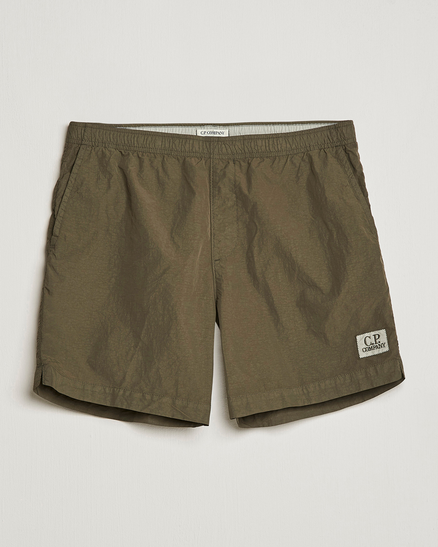 Uomini | Costumi da bagno | C.P. Company | Flatt Nylon Garment Dyed Swimshorts Olive