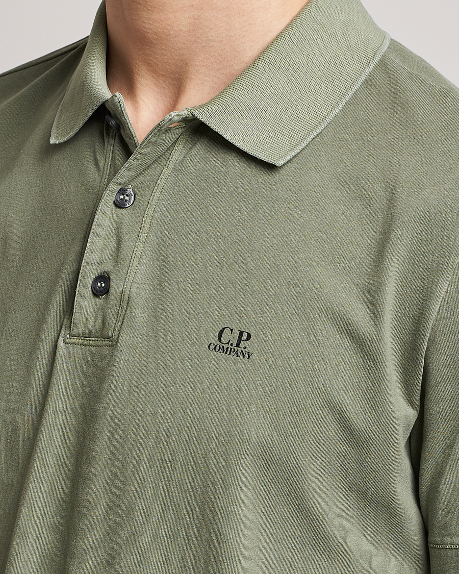 Uomini | Polo | C.P. Company | Old Dyed Cotton Jersey Polo Olive
