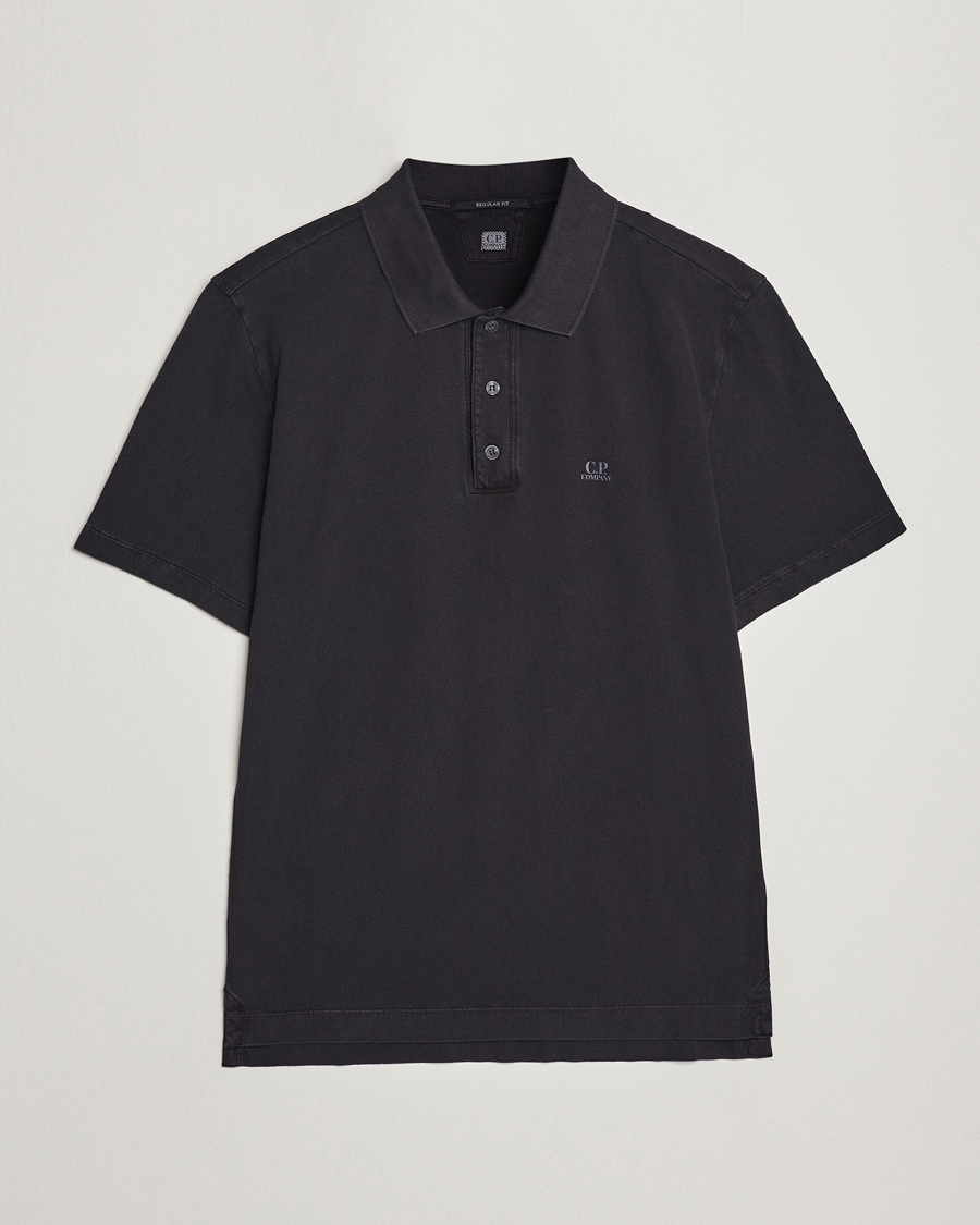 Uomini | Polo | C.P. Company | Old Dyed Cotton Jersey Polo Black