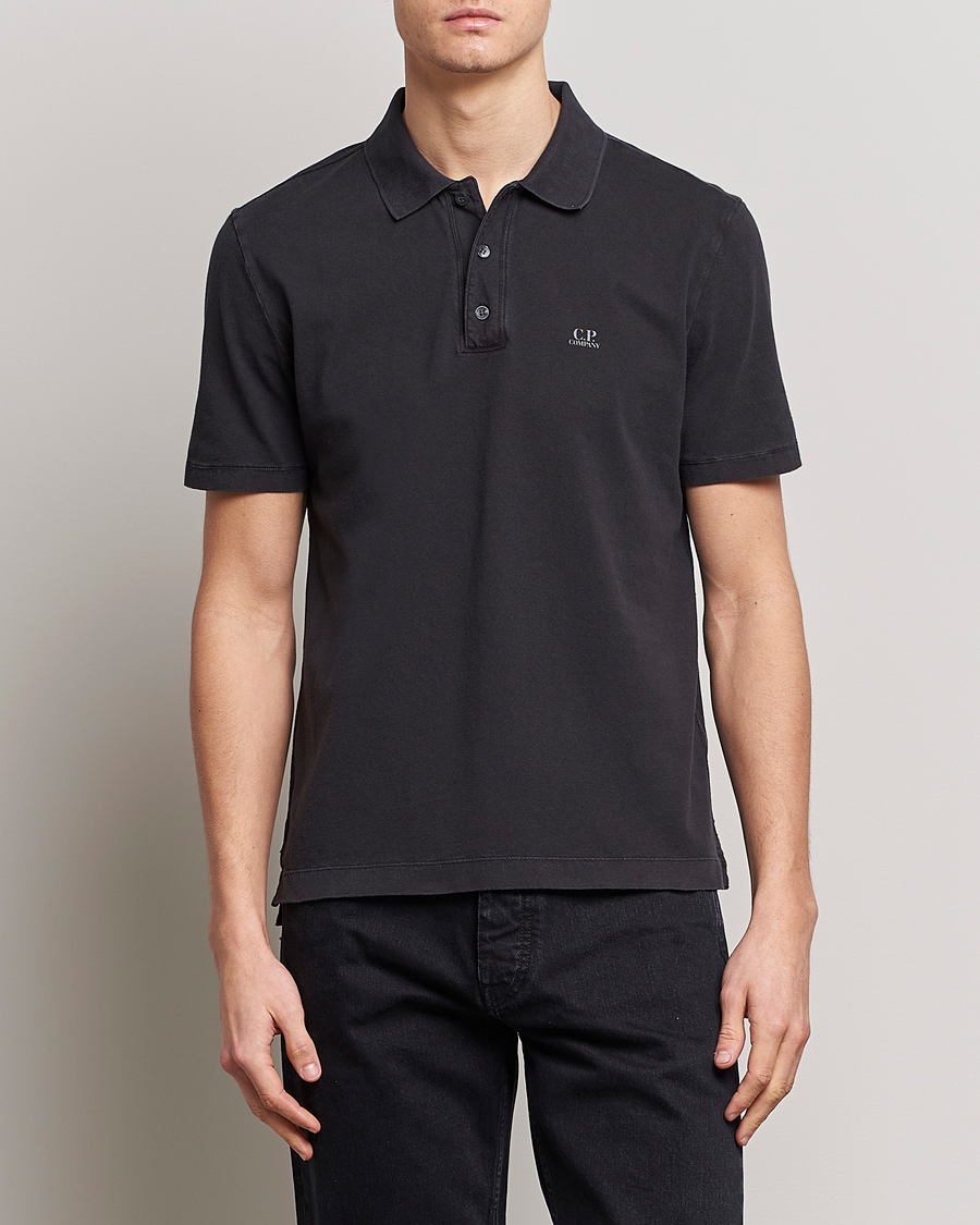 Uomini | Polo | C.P. Company | Old Dyed Cotton Jersey Polo Black