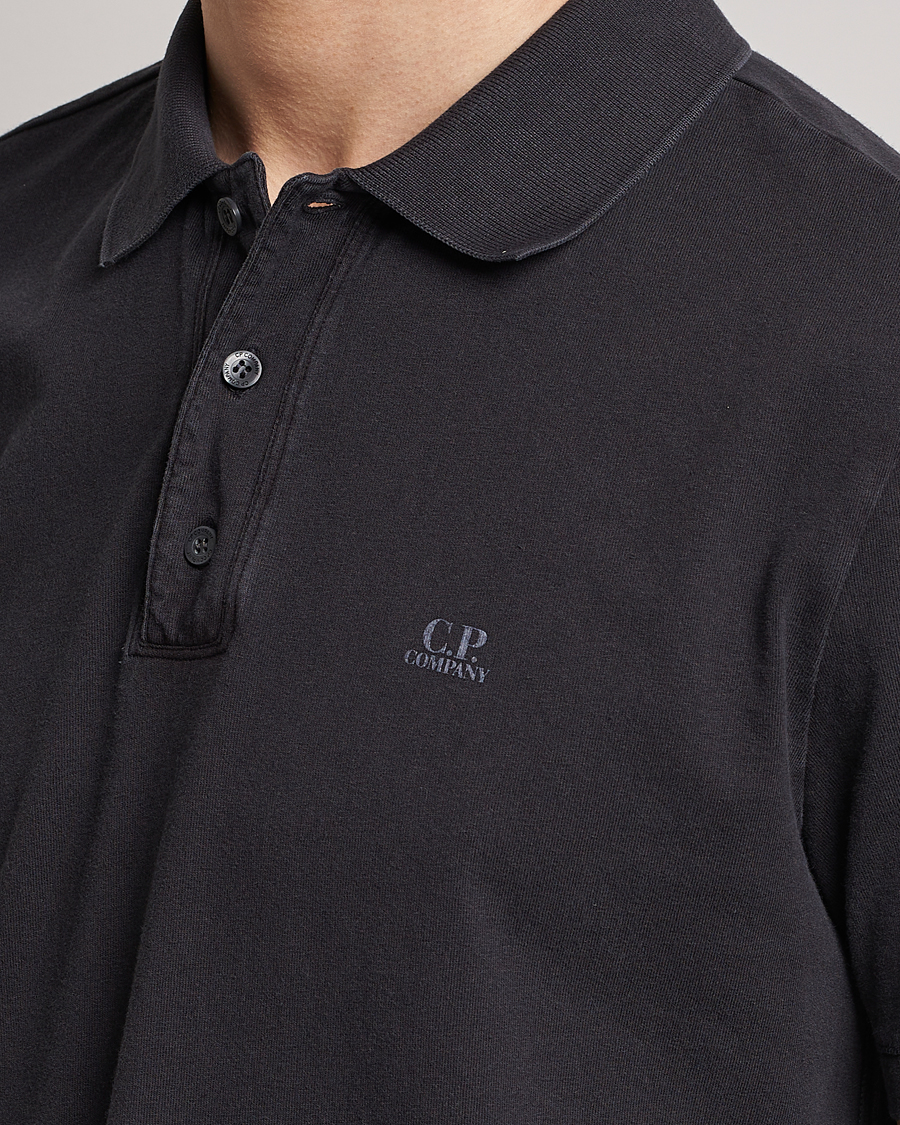 Uomini | Polo | C.P. Company | Old Dyed Cotton Jersey Polo Black