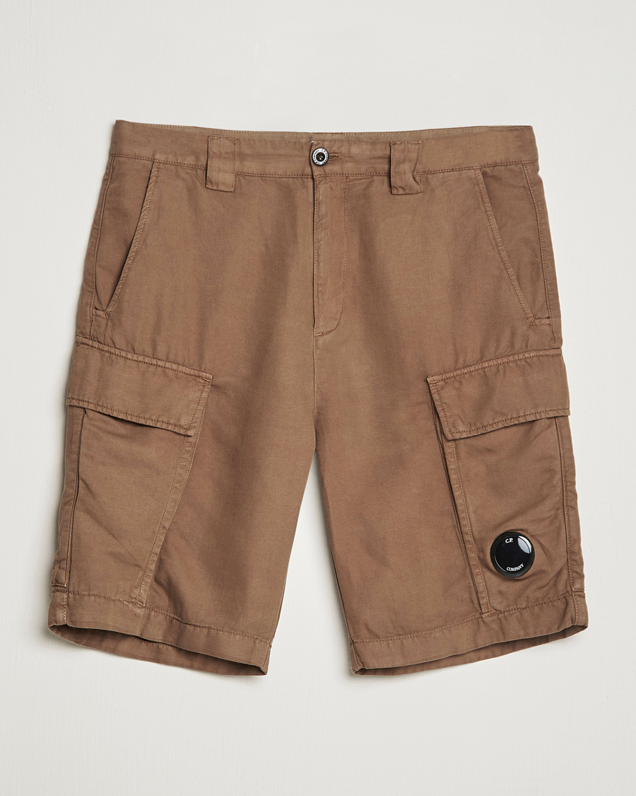 Uomini | Pantaloncini | C.P. Company | Cotton/Linen Cargo Shorts Taupe