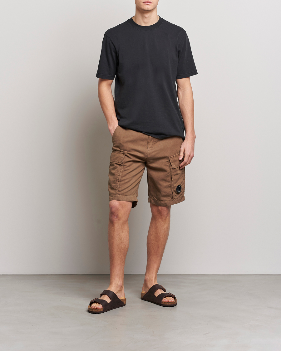 Uomini | Pantaloncini | C.P. Company | Cotton/Linen Cargo Shorts Taupe