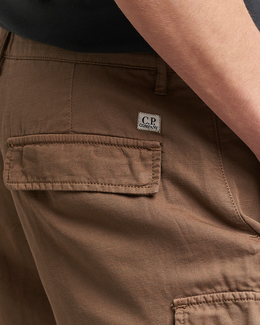 Uomini | Pantaloncini | C.P. Company | Cotton/Linen Cargo Shorts Taupe
