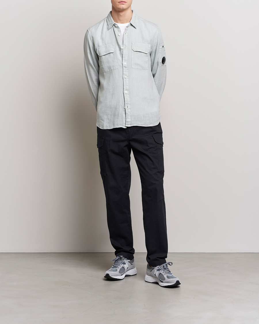 Uomini | Camicie | C.P. Company | Long Sleeve Linen Shirt Ocean