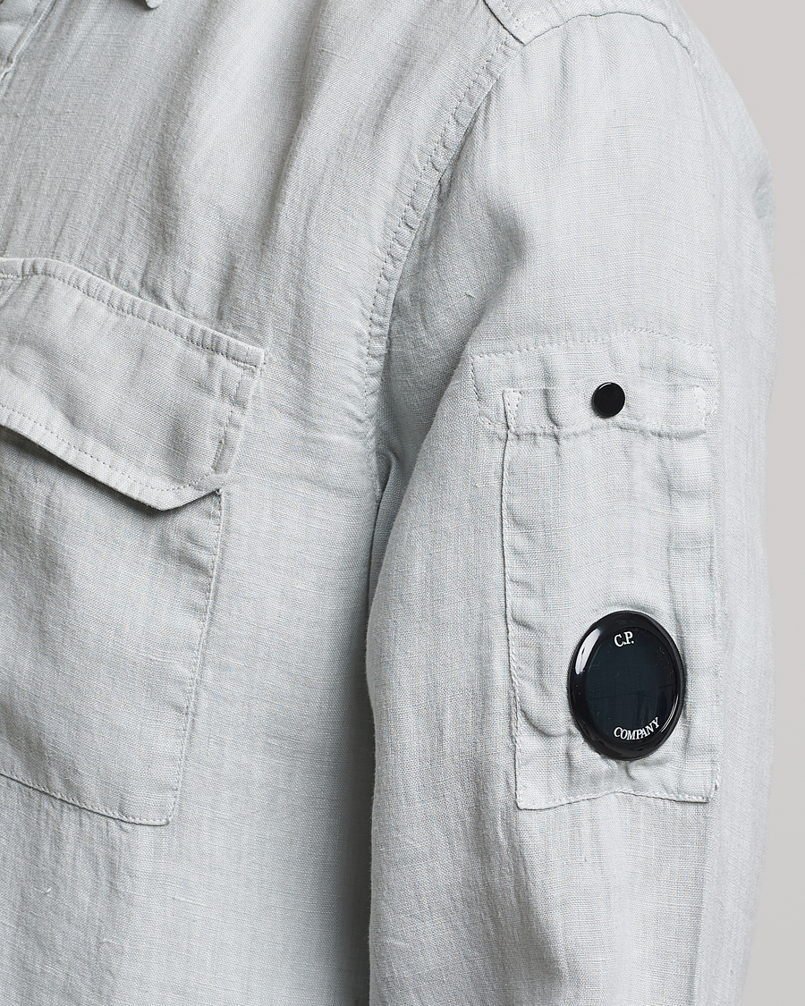Uomini | Camicie | C.P. Company | Long Sleeve Linen Shirt Ocean