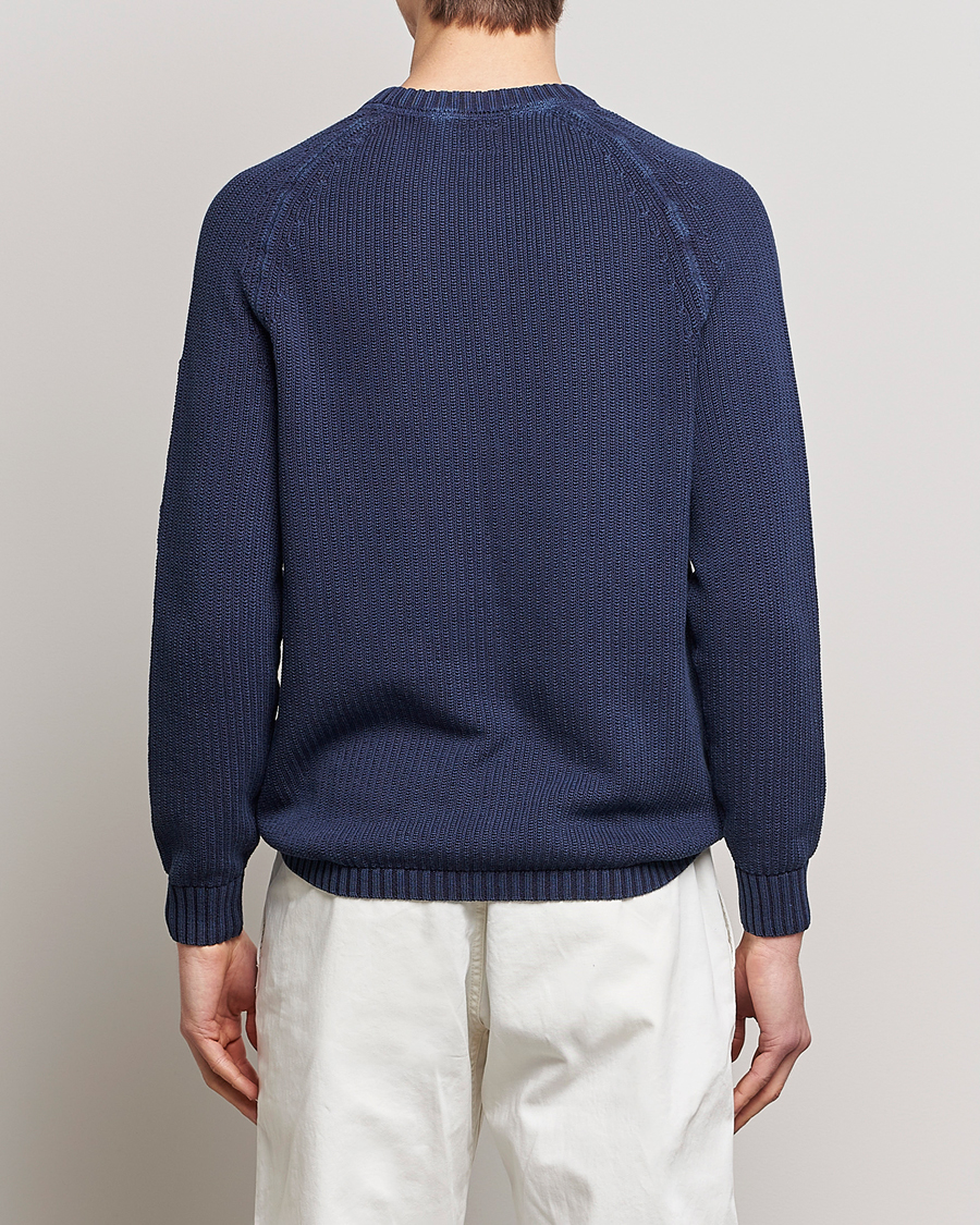 Uomini | Maglieria | C.P. Company | Cotton Crepe Special Dyed Knitted Crewneck Navy