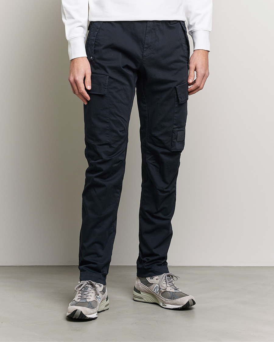 Uomini | Pantaloni | C.P. Company | Metropolis Satin Stretch Cargo Pants Navy