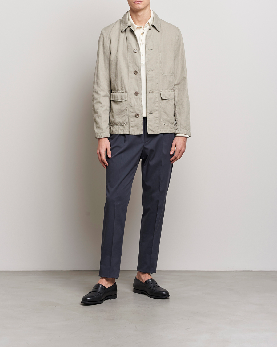 Uomini | Giacche | Aspesi | Tadao Cotton/Linen Shirt Jacket Khaki
