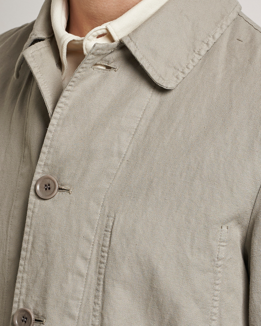 Uomini | Giacche | Aspesi | Tadao Cotton/Linen Shirt Jacket Khaki