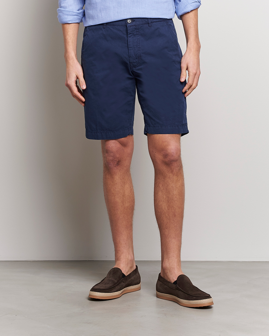 Uomini | Pantaloncini | Aspesi | Washed Cotton Cargo Shorts Dark Blue