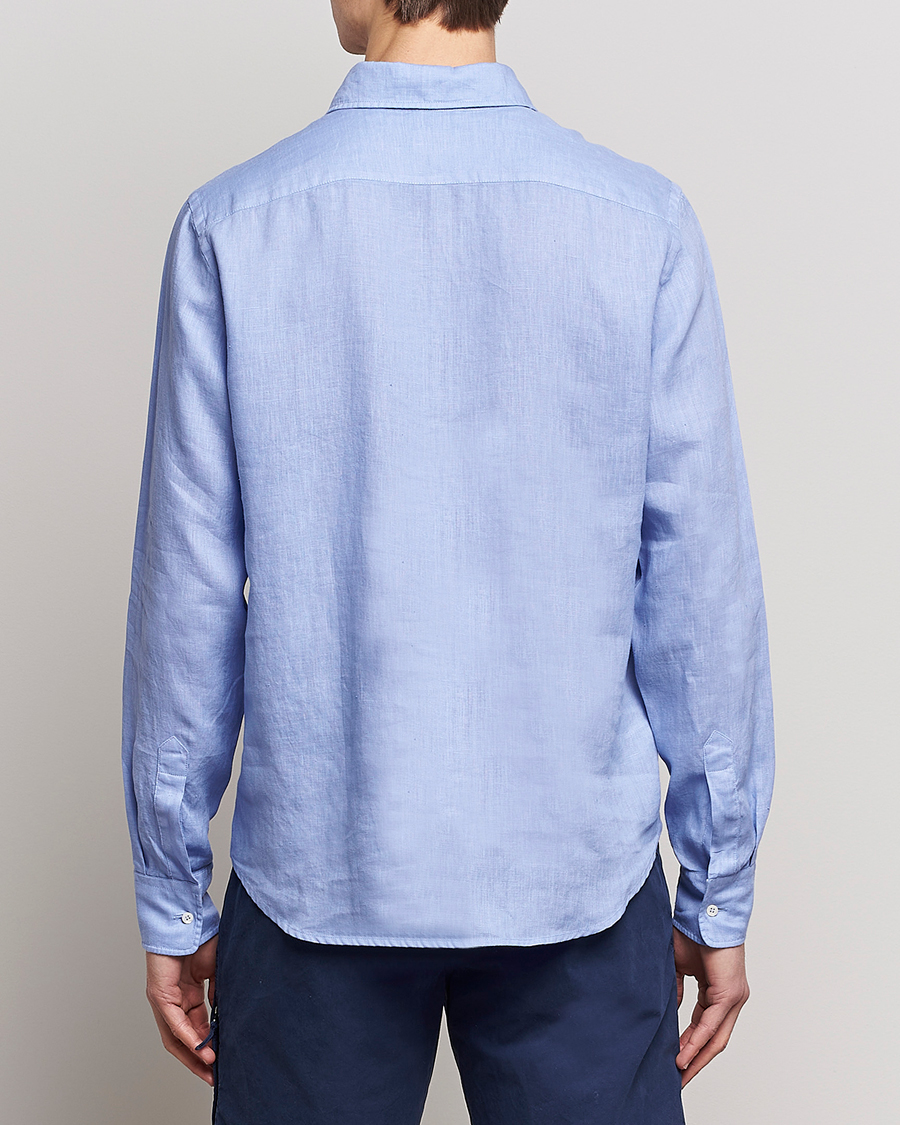 Uomini | Camicie | Aspesi | Linen Popover Shirt Light Blue