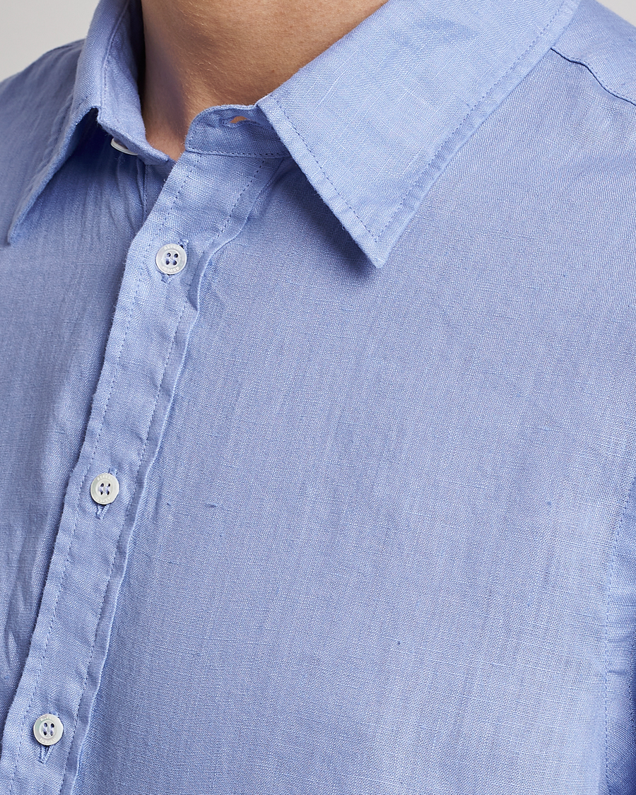 Uomini | Camicie | Aspesi | Linen Popover Shirt Light Blue