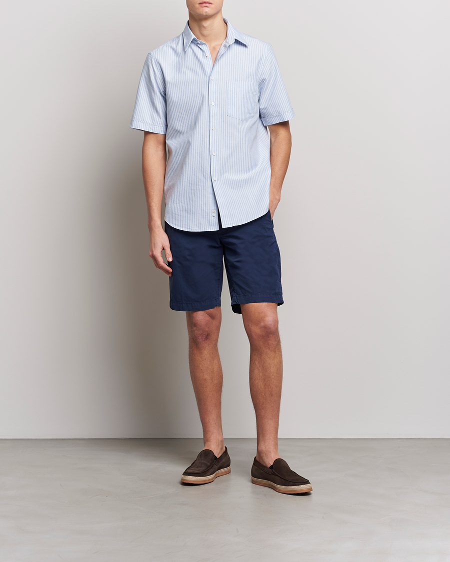 Uomini | Camicie | Aspesi | Striped Oxford Camp Shirt Light Blue