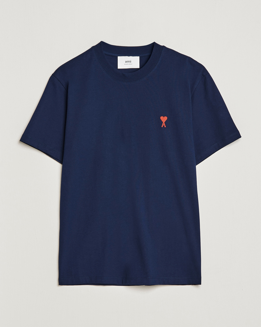 Uomini | T-shirt | AMI | Heart Logo T-Shirt Navy