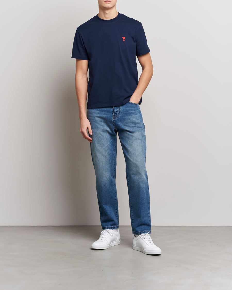 Uomini | T-shirt | AMI | Heart Logo T-Shirt Navy