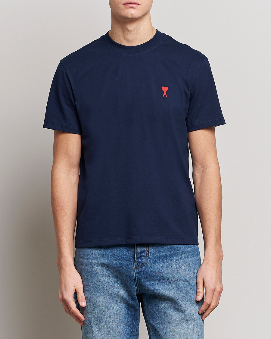 Uomini | T-shirt | AMI | Heart Logo T-Shirt Navy