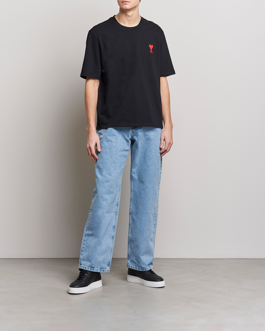Uomini | T-shirt | AMI | Big Heart Short Sleeve T-Shirt Black
