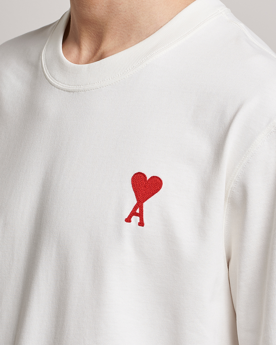 Uomini | T-shirt | AMI | Big Heart Short Sleeve T-Shirt Natural White