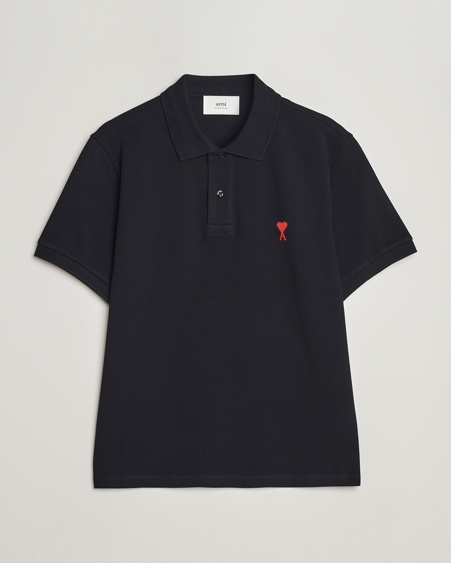 Uomini | Polo | AMI | Heart Logo Piquet Polo Black