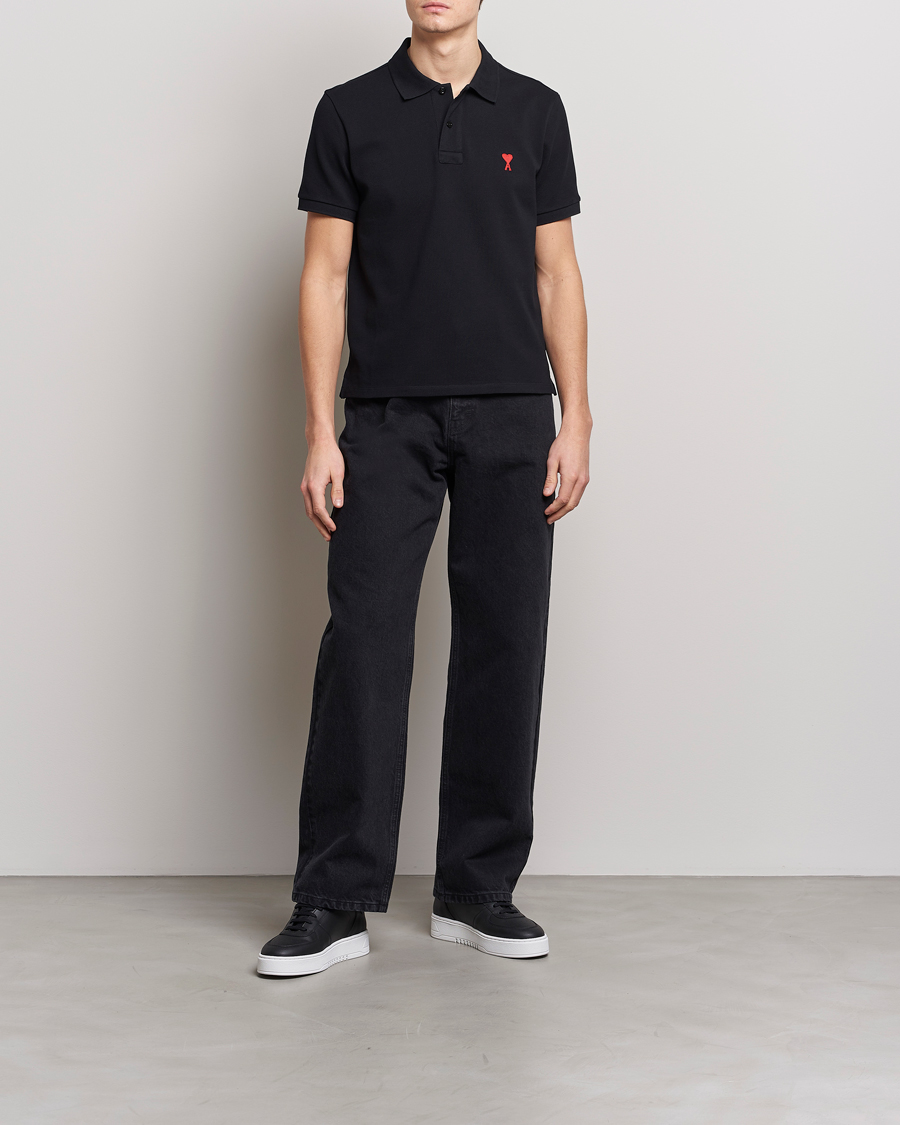 Uomini | Polo | AMI | Heart Logo Piquet Polo Black