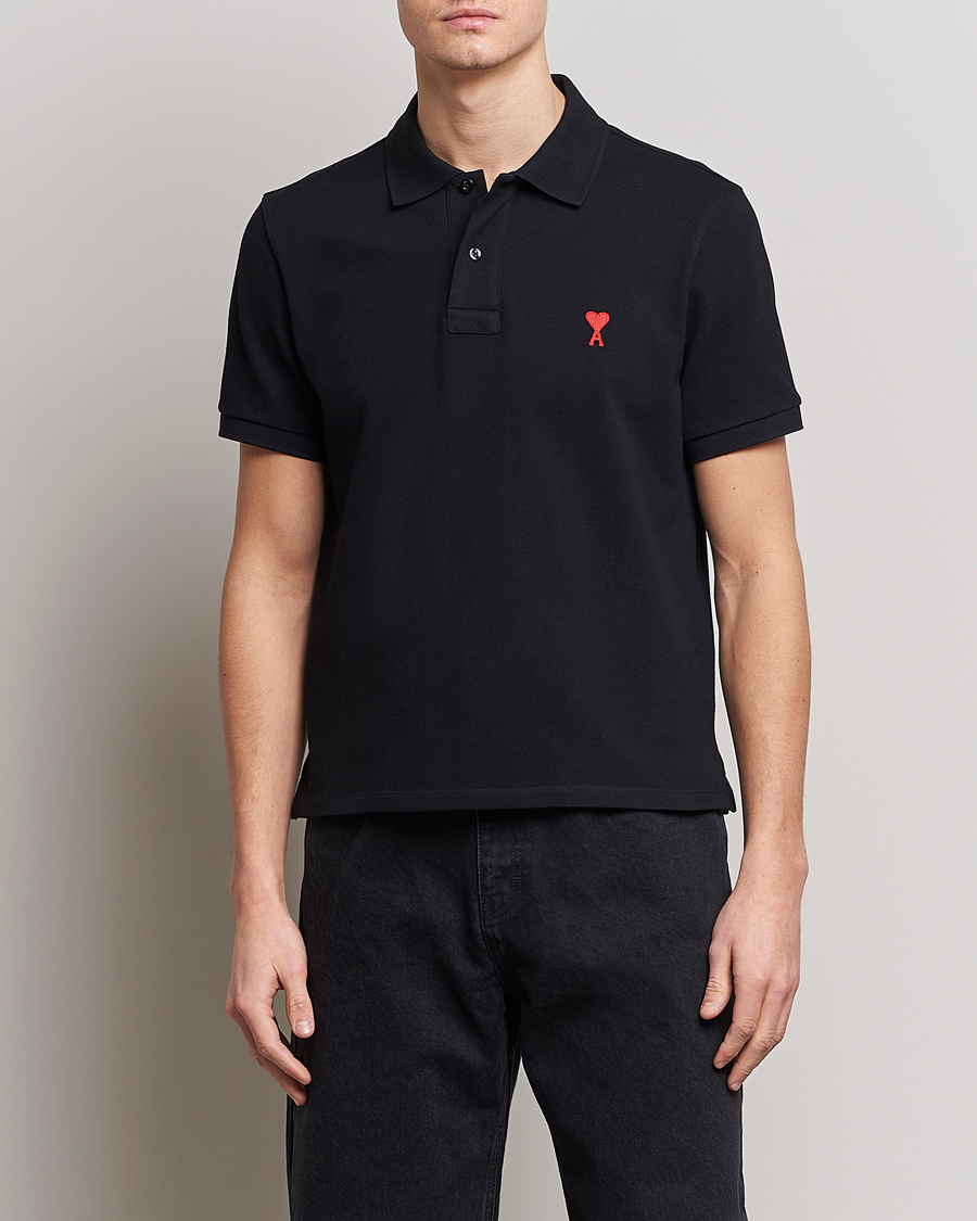 Uomini | Polo | AMI | Heart Logo Piquet Polo Black