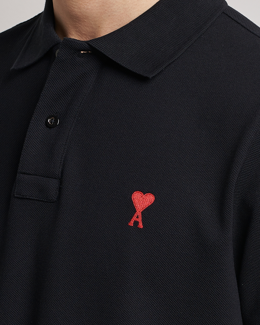 Uomini | Polo | AMI | Heart Logo Piquet Polo Black