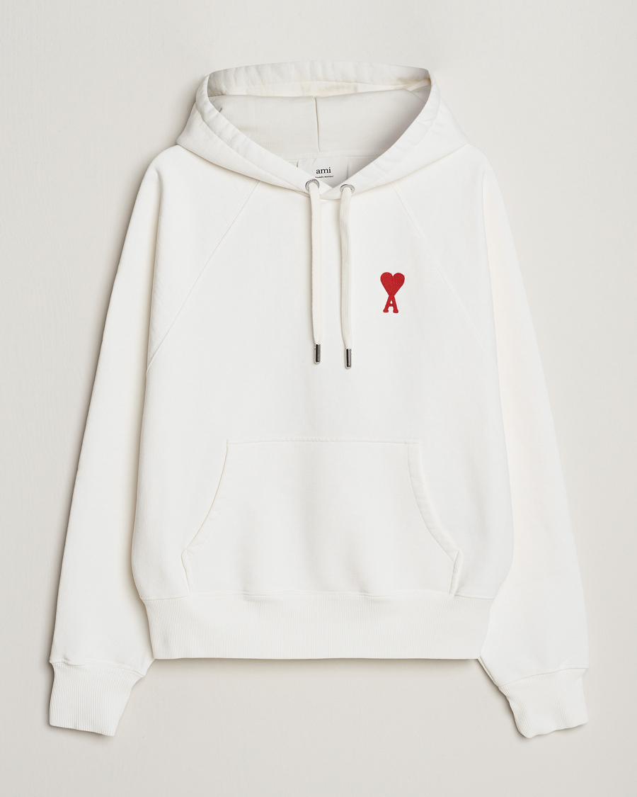 Uomini | Maglieria | AMI | Big Heart Logo Hoodie Natural White