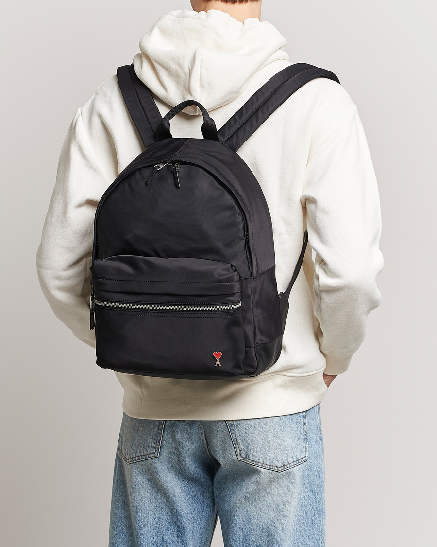 Uomini | AMI Heart Logo Backpack Black | AMI | Heart Logo Backpack Black