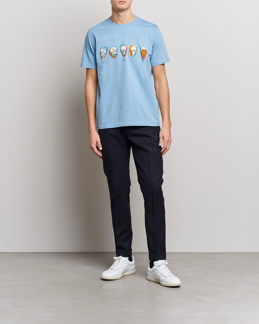 Uomini | T-shirt | PS Paul Smith | Organic Cotton Skull T-Shirt Light Blue