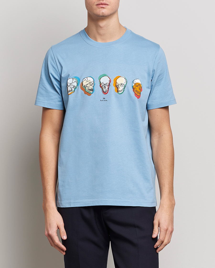 Uomini | T-shirt | PS Paul Smith | Organic Cotton Skull T-Shirt Light Blue